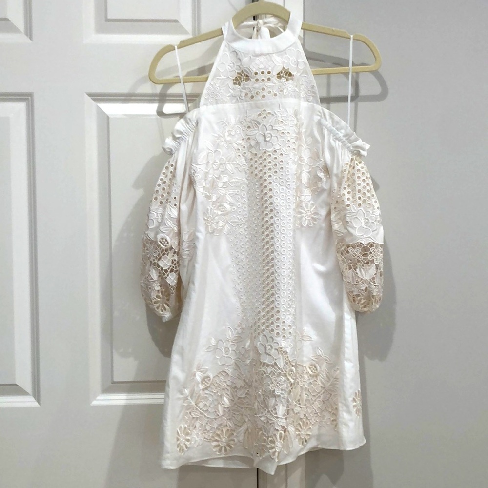 Parker white off shoulder dress